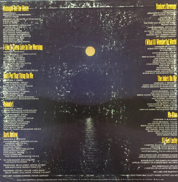 David Bromberg Band - Midnight On The Water (LP, Album, San) (Near Mint (NM or M-)) - Image 2