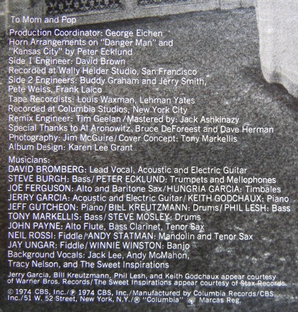 David Bromberg - Wanted Dead Or Alive (LP, Album, Pit) (Near Mint (NM or M-)) - Image 4