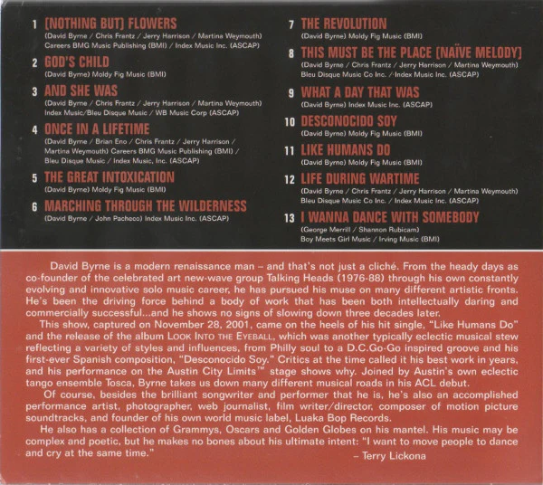 David Byrne - Live From Austin TX (CD, Album) (Near Mint (NM or M-)) - Image 4