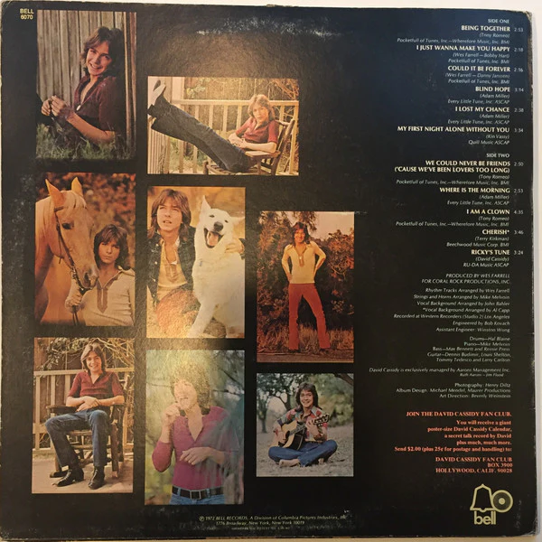 David Cassidy - Cherish (LP, Album) (Very Good (VG)) - Image 2