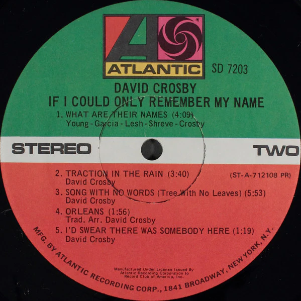 David Crosby - If I Could Only Remember My Name (LP, Album, Club) (Very Good Plus (VG+)) - Image 4