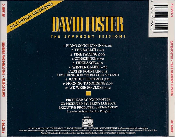 David Foster - The Symphony Sessions (CD, Album) (Very Good (VG)) - Image 5