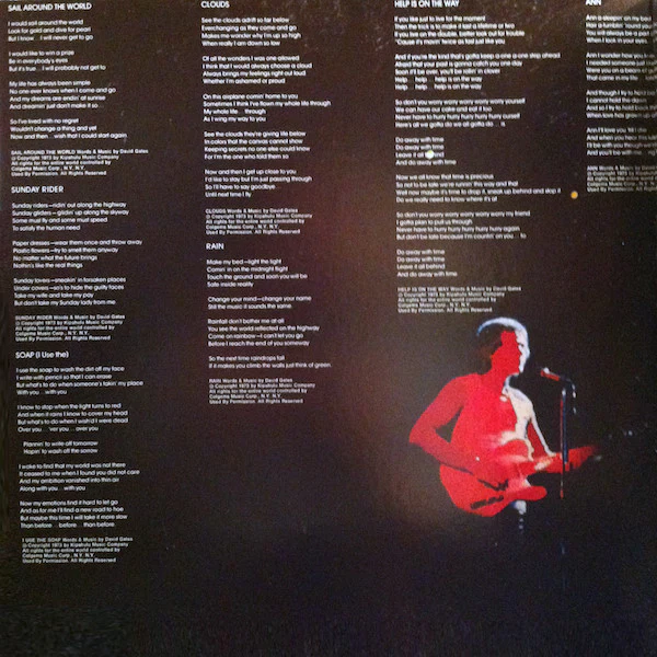 David Gates - First (LP, Album, Gat) (Very Good (VG)) - Image 2