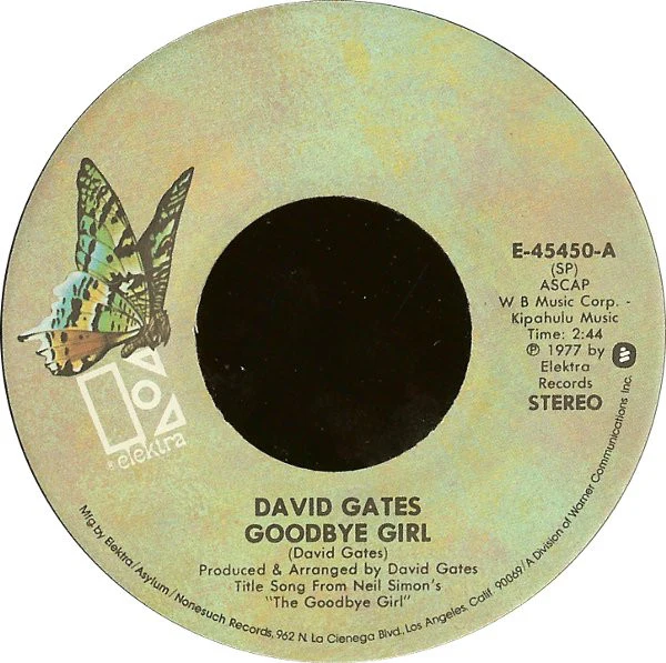 David Gates - Goodbye Girl (7", Single) (Very Good Plus (VG+)) - Image 3