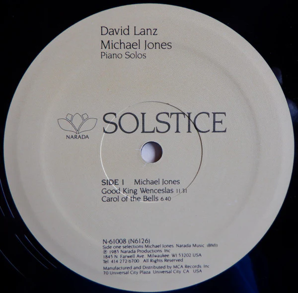 David Lanz, Michael Jones - Solstice (Piano Solos) (LP, Album) (Near Mint (NM or M-)) - Image 3