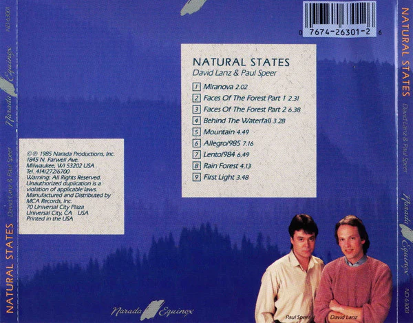 David Lanz & Paul Speer - Natural States (CD, Album, RE, Tec) (Near Mint (NM or M-)) - Image 2