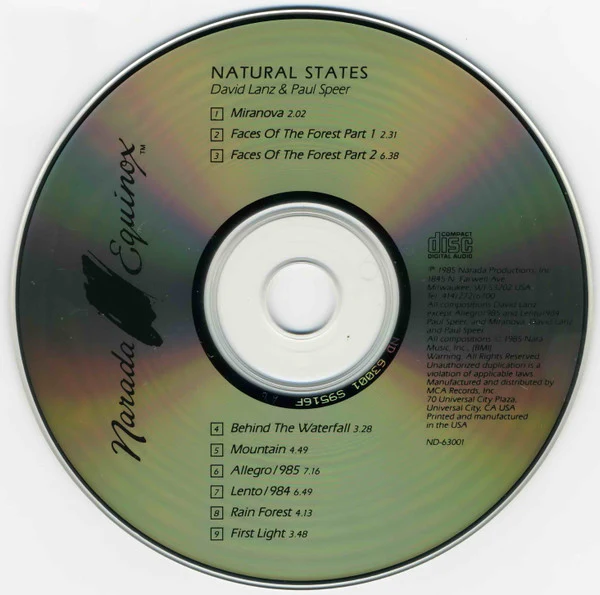 David Lanz & Paul Speer - Natural States (CD, Album, RE, Tec) (Near Mint (NM or M-)) - Image 3