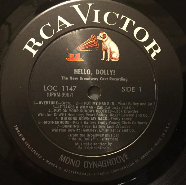 David Merrick Presents Pearl Bailey - Hello, Dolly! - The New Broadway Cast Recording (LP, Mono) (Near Mint (NM or M-)) - Image 3