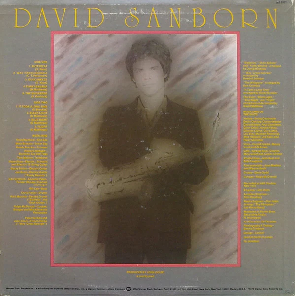 David Sanborn - Taking Off (LP, Album, Win) (Very Good (VG)) - Image 2