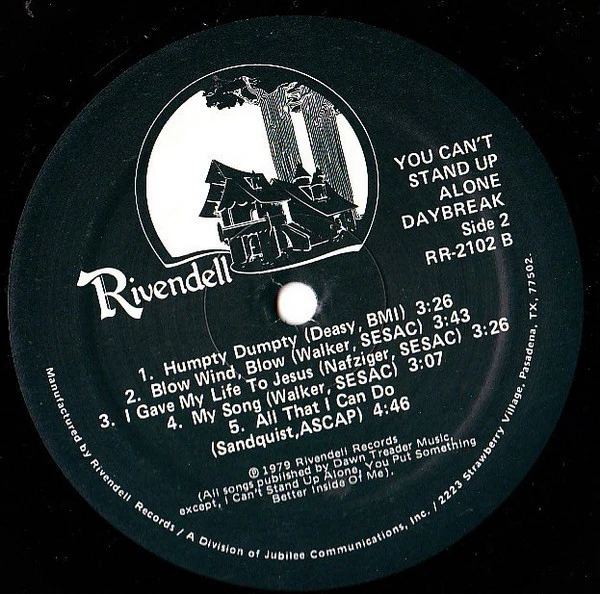 Daybreak  - You Can't Stand Up Alone (LP, Album, RE) (Very Good Plus (VG+)) - Image 4