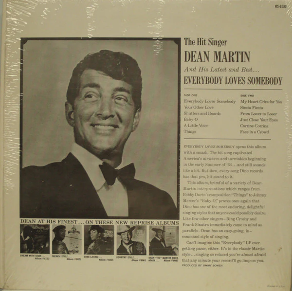 Dean Martin - Everybody Loves Somebody (LP, Album, Pit) (Very Good Plus (VG+)) - Image 2