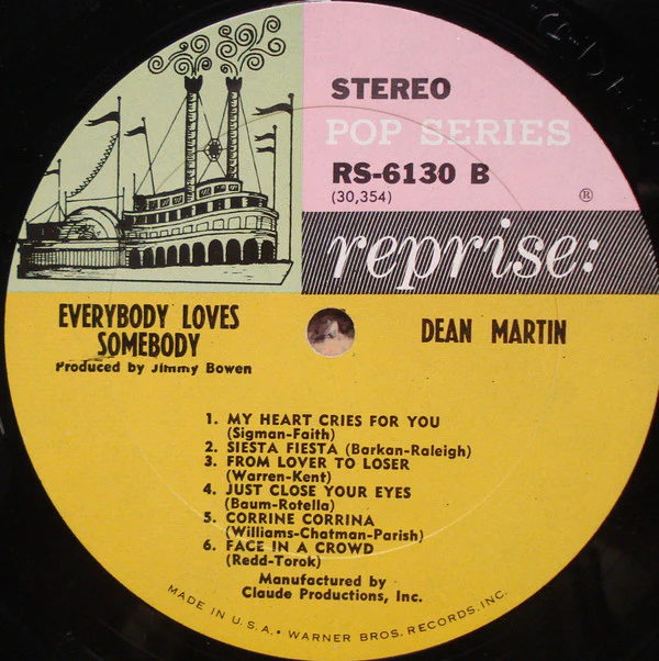 Dean Martin - Everybody Loves Somebody (LP, Album, Pit) (Very Good Plus (VG+)) - Image 4