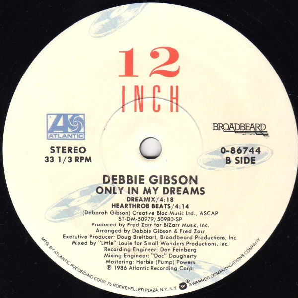 Debbie Gibson - Only In My Dreams (12", Single, RE) (Very Good Plus (VG+)) - Image 2
