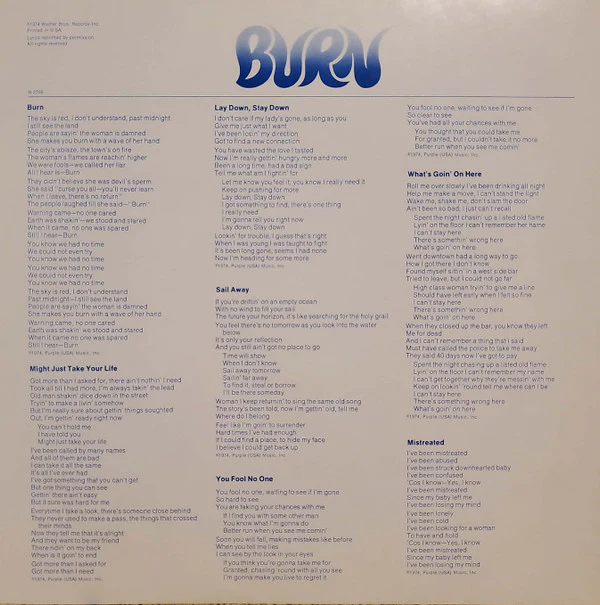 Deep Purple - Burn (LP, Album, RCA) (Very Good Plus (VG+)) - Image 5