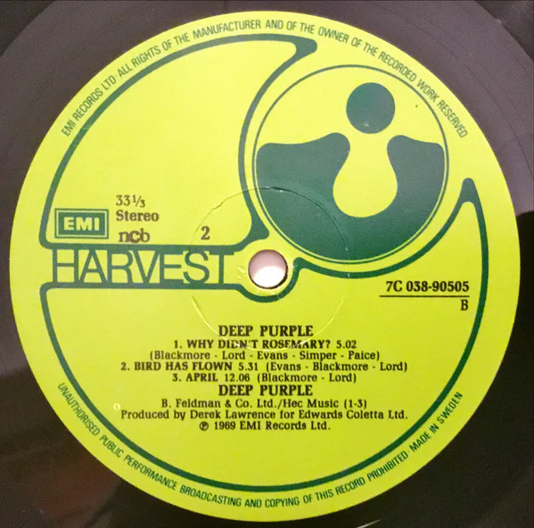 Deep Purple - Deep Purple (LP, Album, RE, Gre) (Near Mint (NM or M-)) - Image 4