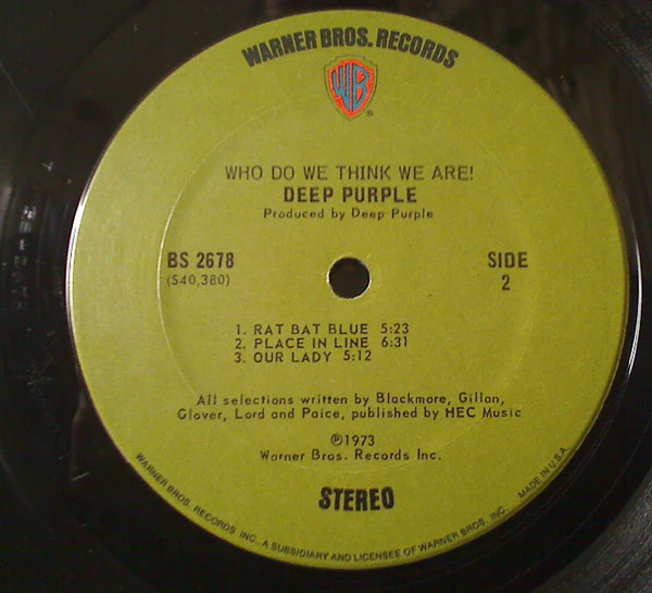 Deep Purple - Who Do We Think We Are (LP, Album, CTH) (Near Mint (NM or M-)) - Image 4