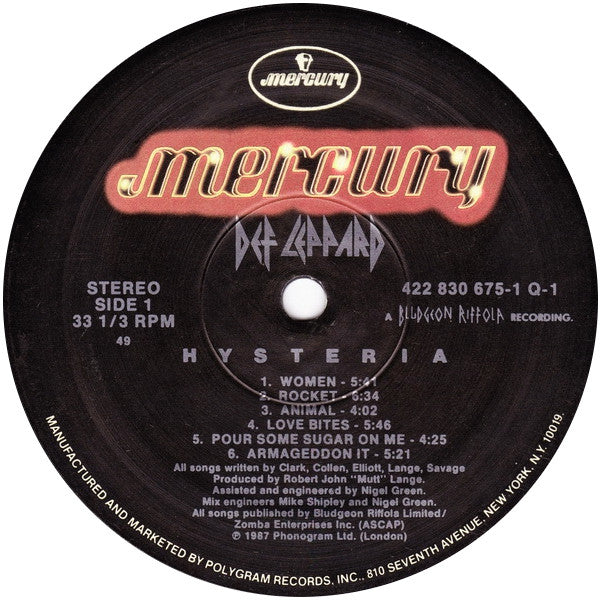 Def Leppard - Hysteria (LP, Album, 49) (Very Good Plus (VG+)) - Image 3