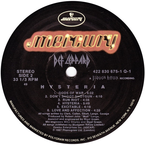 Def Leppard - Hysteria (LP, Album, 49) (Very Good Plus (VG+)) - Image 4