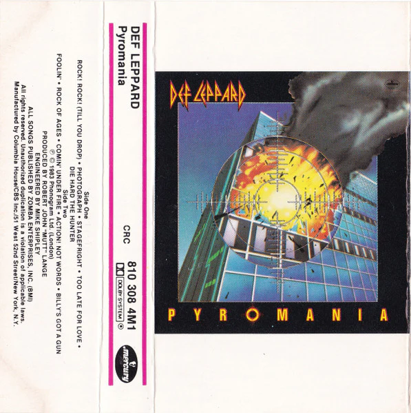 Def Leppard - Pyromania (Cass, Album, Club, CRC) (Very Good (VG))