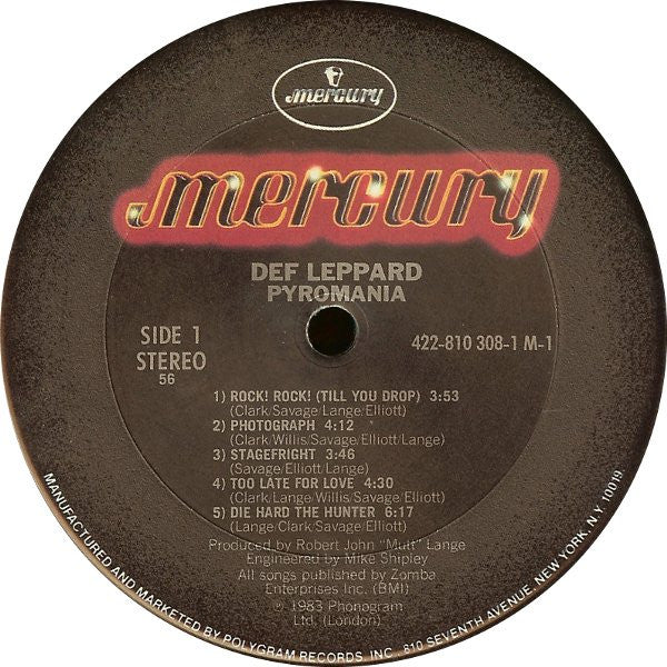 Def Leppard - Pyromania (LP, Album, 56,) (Near Mint (NM or M-)) - Image 3