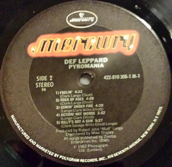 Def Leppard - Pyromania (LP, Album, 56,) (Near Mint (NM or M-)) - Image 4
