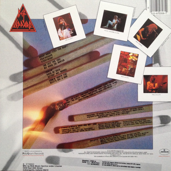 Def Leppard - Pyromania (LP, Album, Club, RCA) (Very Good Plus (VG+)) - Image 2