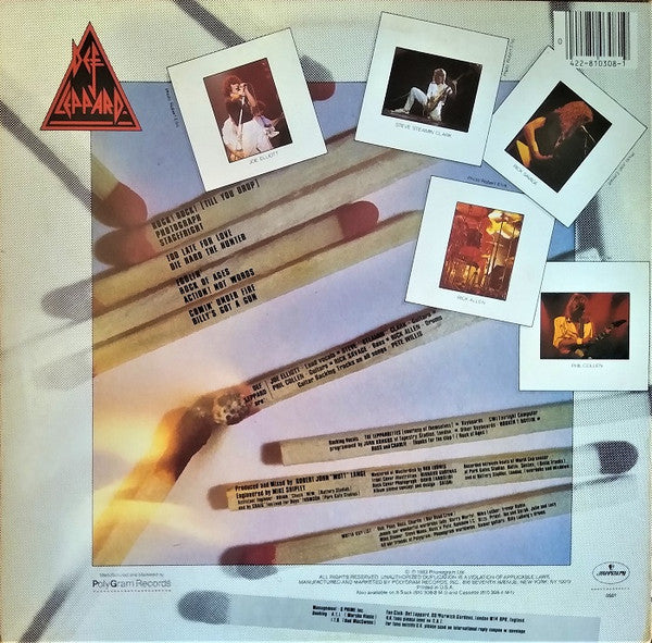 Def Leppard - Pyromania (LP, Album) (Very Good Plus (VG+)) - Image 2