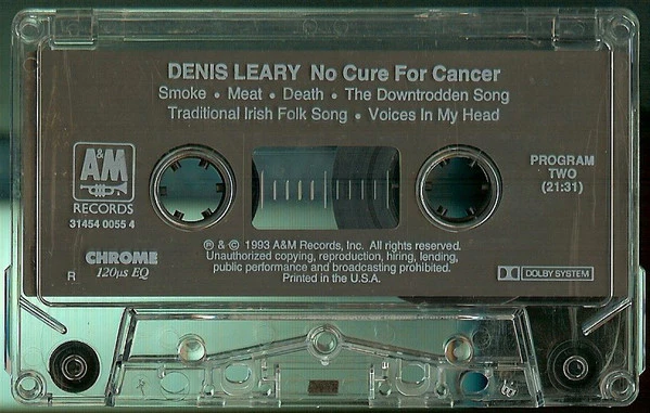 Denis Leary - No Cure For Cancer (Cass, Album) (Very Good Plus (VG+)) - Image 4