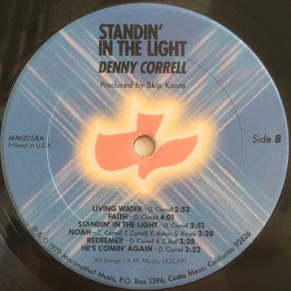 Denny Correll - Standin' In The Light (LP, Album) (Very Good (VG)) - Image 4