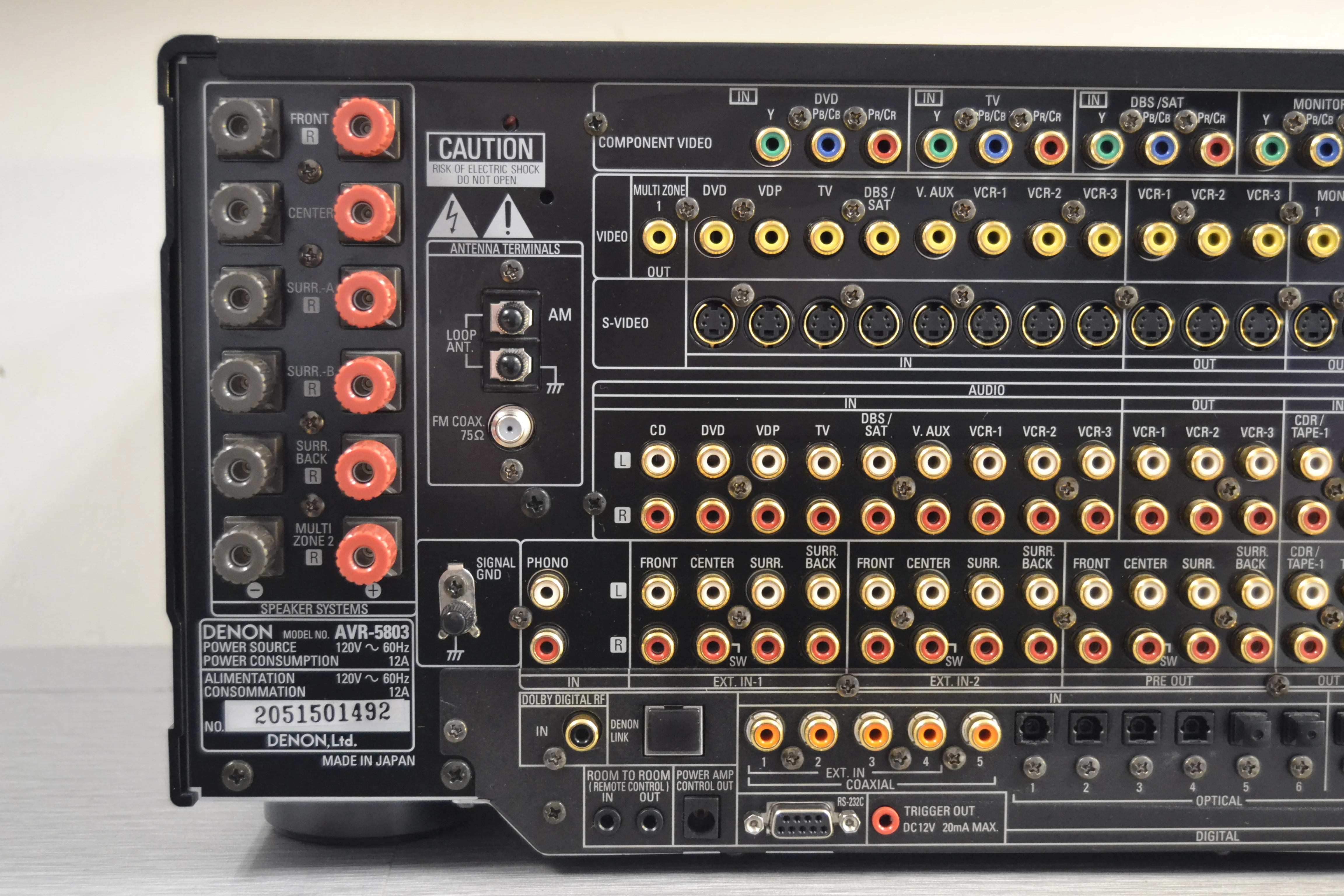 Denon AVR-5803 Stereo AV Receiver * RC8000 Remote * RC8001St Base * Manual - Image 15