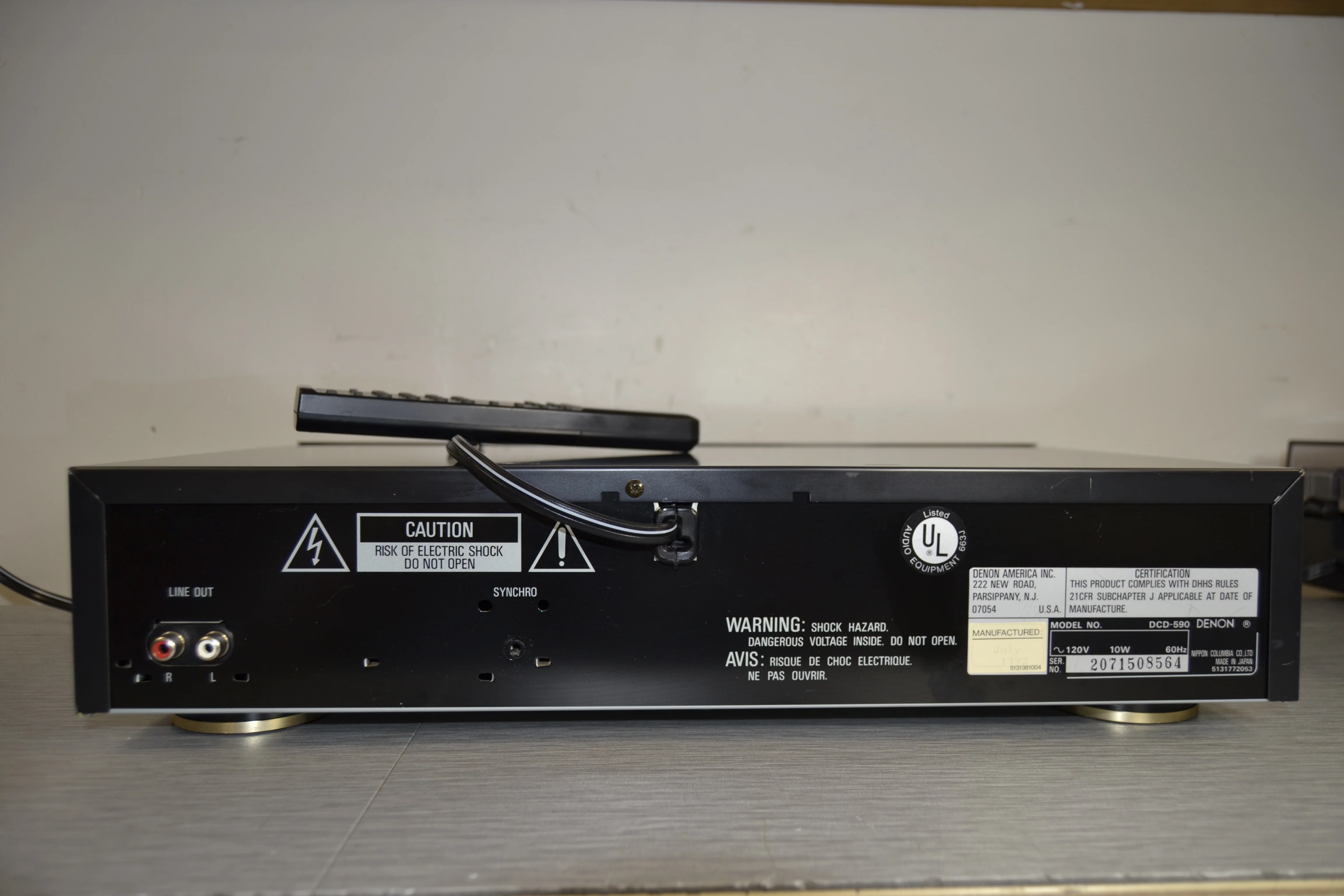 Denon DCD-590 Single Cd Player * Remote Control - Image 10