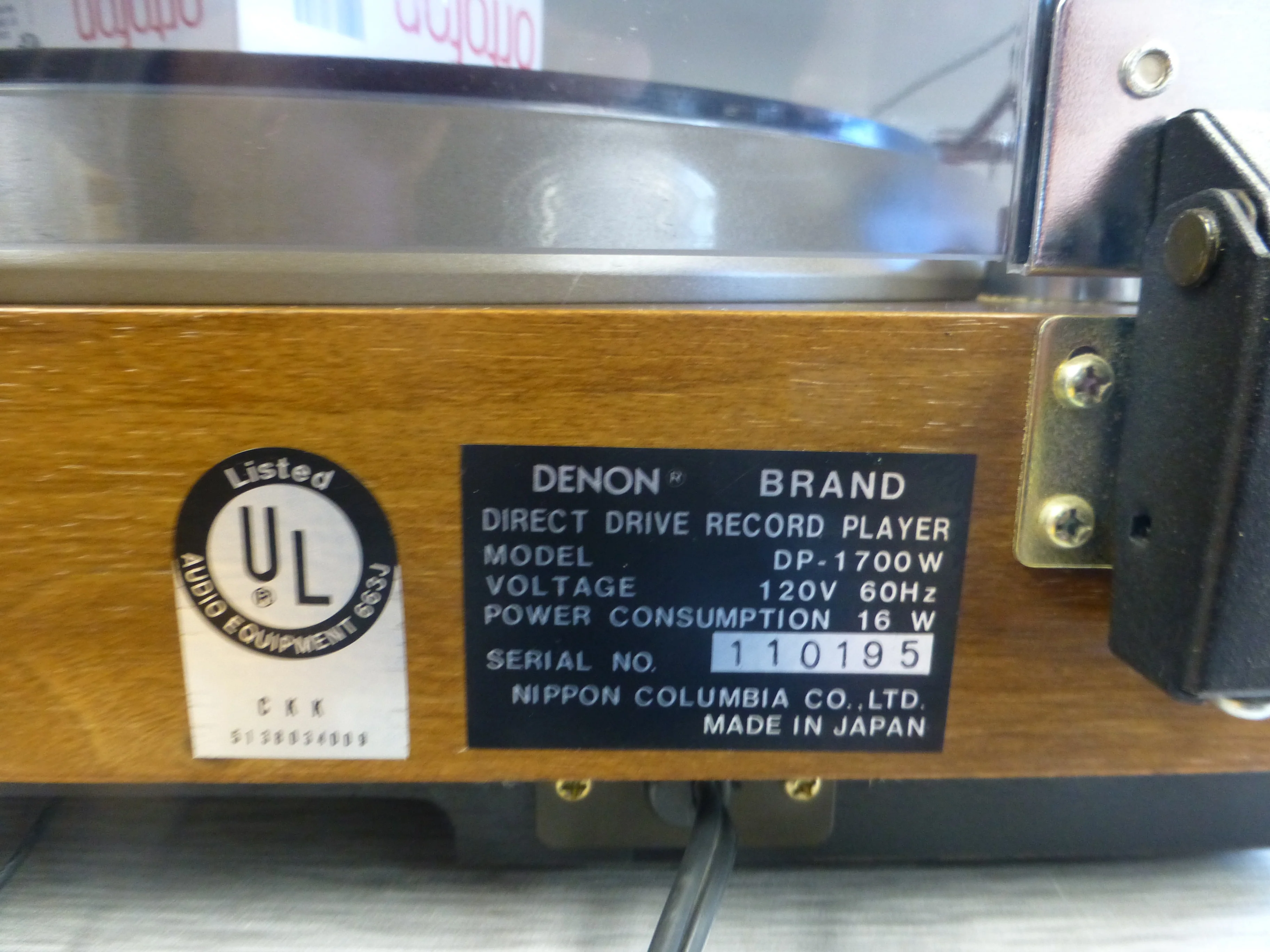 Denon DP-1000 Turntable, Denon Tonearm with NEW Ortofon Omega3 Cartridge * Aura Mat - Image 15