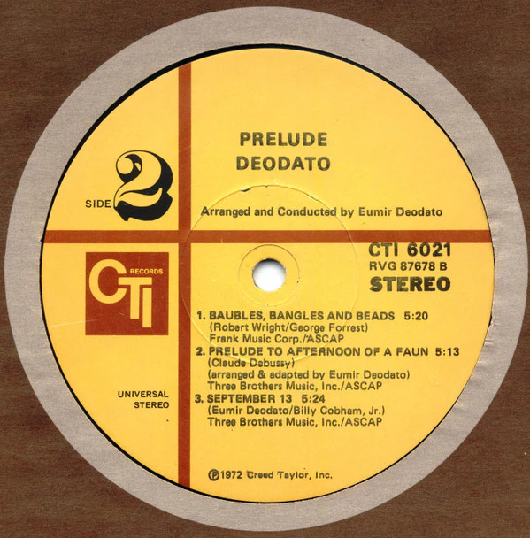 Eumir Deodato - Prelude (LP, Album, Gat) (Very Good Plus (VG+)) - Image 3