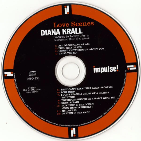 Diana Krall - Love Scenes (CD, Album, Club, Dig) (Mint (M)) - Image 3