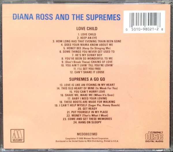 Diana Ross And The Supremes* - Love Child / Supremes A Go Go (CD, Comp, RM) (Near Mint (NM or M-)) - Image 2