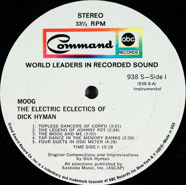 Dick Hyman - Moog - The Electric Eclectics Of Dick Hyman (LP, Album, Gat) (Very Good Plus (VG+)) - Image 4