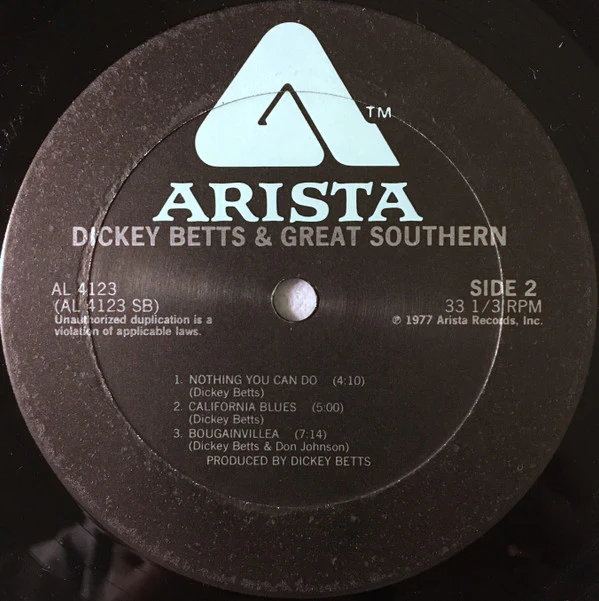 Dickey Betts & Great Southern - Dickey Betts & Great Southern (LP, Album, PRC) (Very Good Plus (VG+)) - Image 4