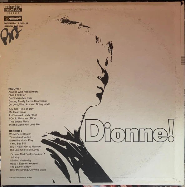 Dionne Warwick - Dionne! (2xLP, Comp, Club) (Very Good Plus (VG+)) - Image 2
