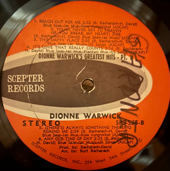 Dionne Warwick - Dionne Warwick's Golden Hits - Part One (LP, Comp, Kee) (Near Mint (NM or M-)) - Image 4