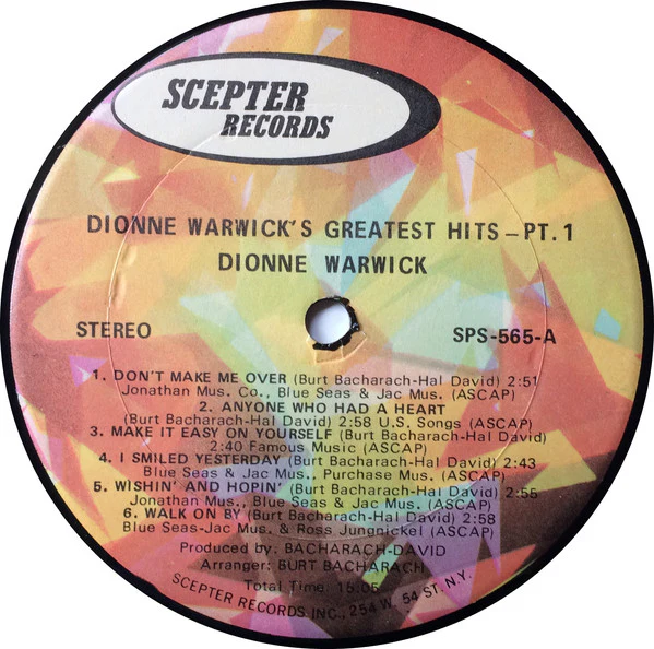 Dionne Warwick - Golden Hits - Part One (Collector's Series Circa 1962-1964) (LP, Comp, RE, Kee) (Near Mint (NM or M-)) - Image 3
