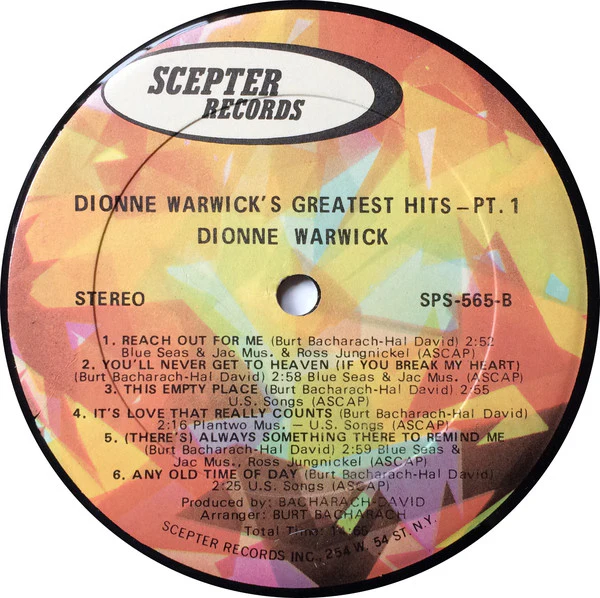 Dionne Warwick - Golden Hits - Part One (Collector's Series Circa 1962-1964) (LP, Comp, RE, Kee) (Near Mint (NM or M-)) - Image 4