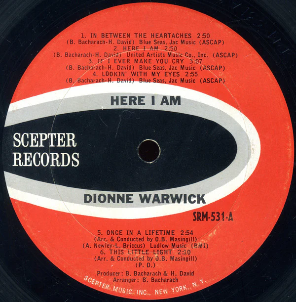 Dionne Warwick - Here I Am (LP, Album, Mono) (Very Good Plus (VG+)) - Image 3