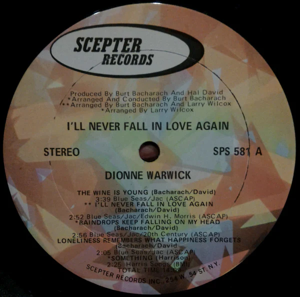Dionne Warwick - I'll Never Fall In Love Again (LP, Album, RP) (Very Good Plus (VG+)) - Image 5