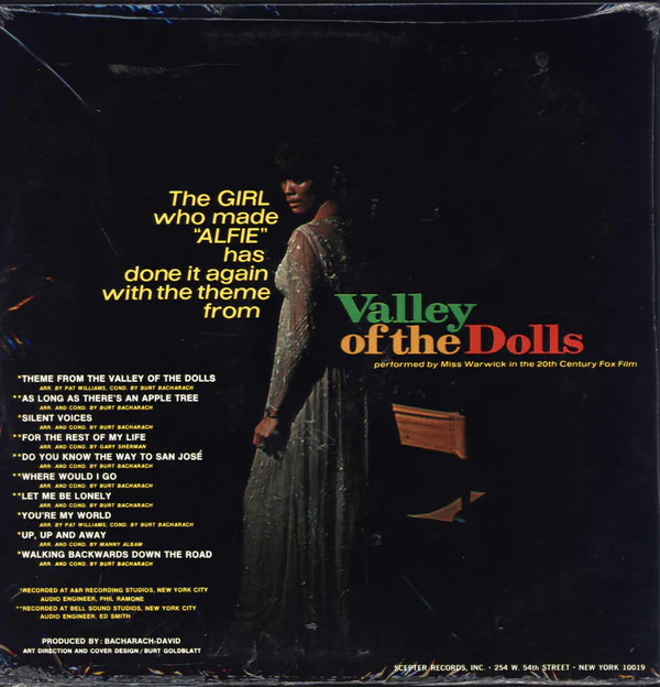 Dionne Warwick - Valley Of The Dolls (LP, Album) (Very Good Plus (VG+)) - Image 2