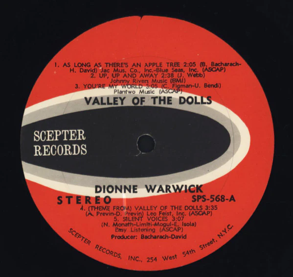 Dionne Warwick - Valley Of The Dolls (LP, Album) (Very Good Plus (VG+)) - Image 3