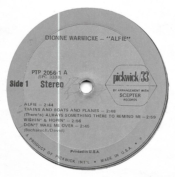 Dionne Warwicke* - Alfie / Make It Easy On Yourself (2xLP, Comp, Gat) (Very Good Plus (VG+)) - Image 3