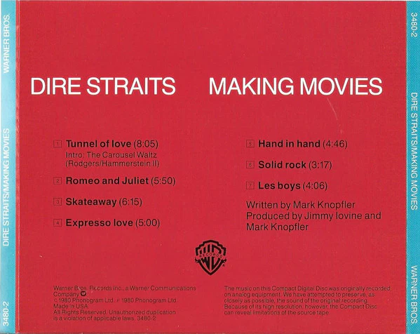 Dire Straits - Making Movies (CD, Album, RE) (Very Good Plus (VG+)) - Image 3
