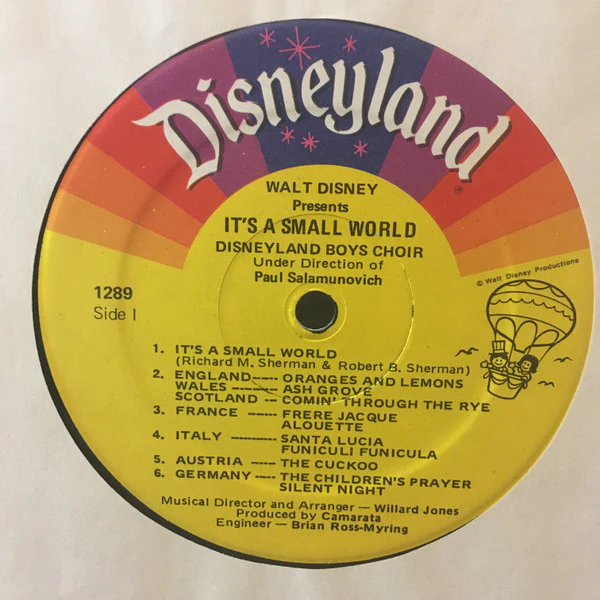 Disneyland Boys Choir - It's A Small World (LP, Album, RP) (Very Good Plus (VG+)) - Image 2
