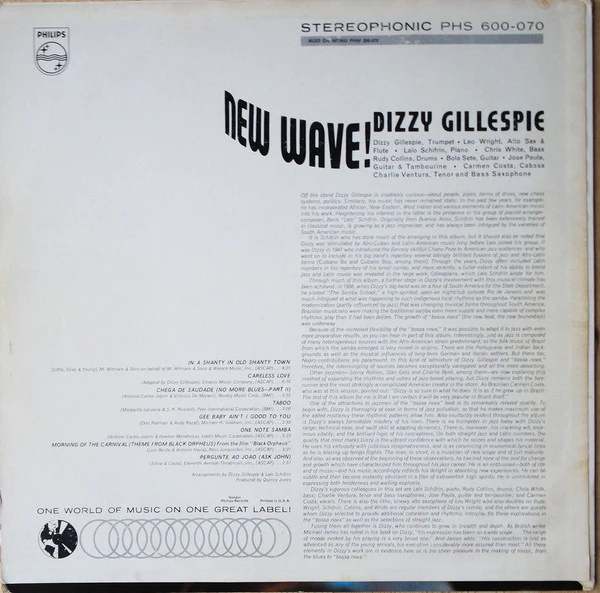 Dizzy Gillespie - New Wave! (LP, Album) (Very Good Plus (VG+)) - Image 2