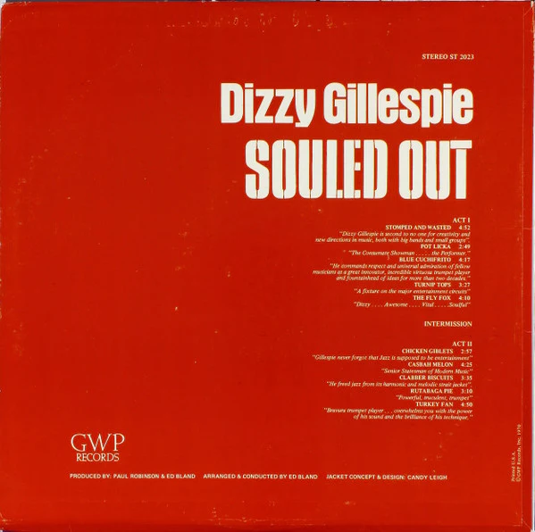 Dizzy Gillespie - Souled Out (LP, Album, RE) (Very Good (VG)) - Image 2